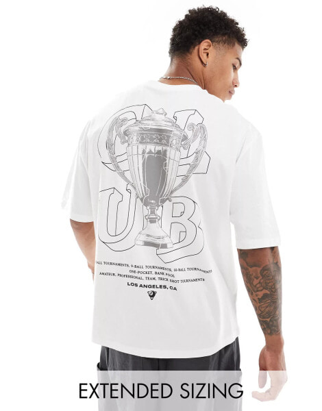 ASOS DESIGN oversized t-shirt in white with trophy back print