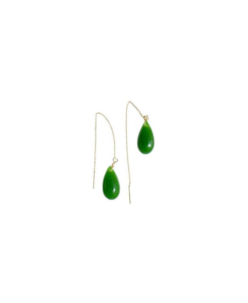 Waterdrop — Lab jade drop earrings