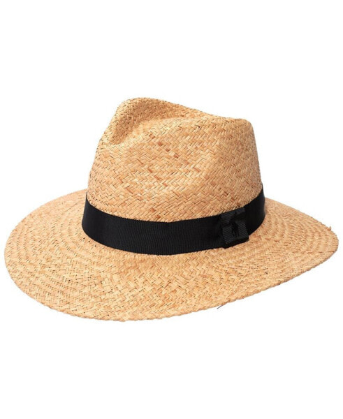 Men's Woven Raffia Fedora Hat with Band