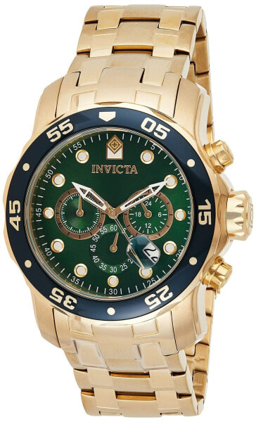 Invicta Men's Pro Diver Collection Chronograph Watch 48mm Gold & Green