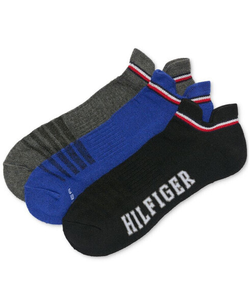 Men's 3-Pk. Logo Double Tab Cushioned No-Show Socks