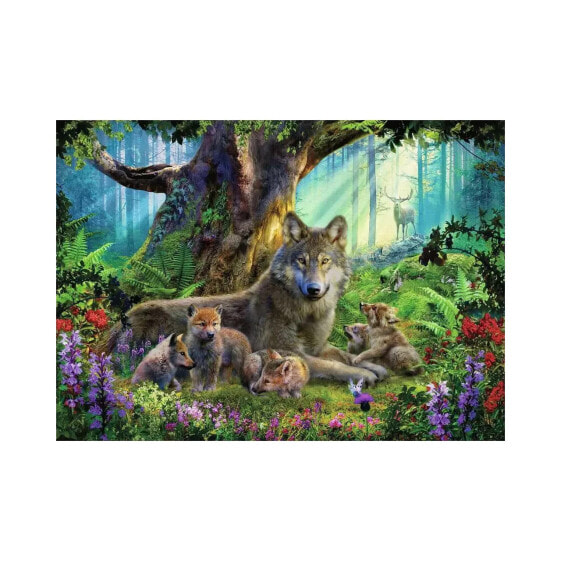 Puzzle Wolfsfamilie im Wald 1000 Teile