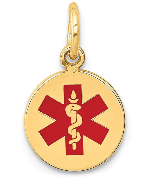 Macy's medical Info Disc Charm Pendant in 14k Gold