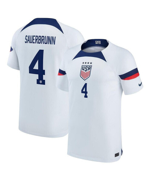 Youth Boys and Girls Becky Sauerbrunn White USWNT 2022/23 Home Breathe Stadium Replica Player Jersey