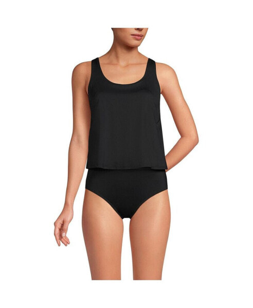 Women's D-Cup Chlorine Resistant One Piece Scoop Neck Fauxkini Swimsuit