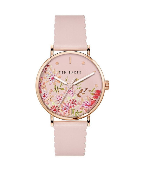 Women's Phylipa Retro Pink Leather Strap Watch 37mm