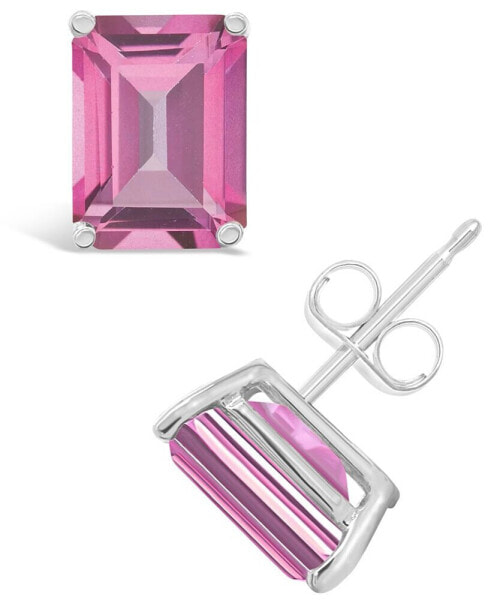 Pink Topaz (4 ct. t.w.) Stud Earrings in 14K Yellow Gold or 14K White Gold
