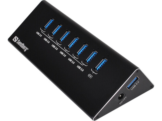SANDBERG USB 3.0 Hub 6+1 ports - USB 3.2 Gen 1 (3.1 Gen 1) Micro-B - USB 3.2 Gen 1 (3.1 Gen 1) Type-A - 5000 Mbit/s - Black - 0.7 m - RoHS compliance