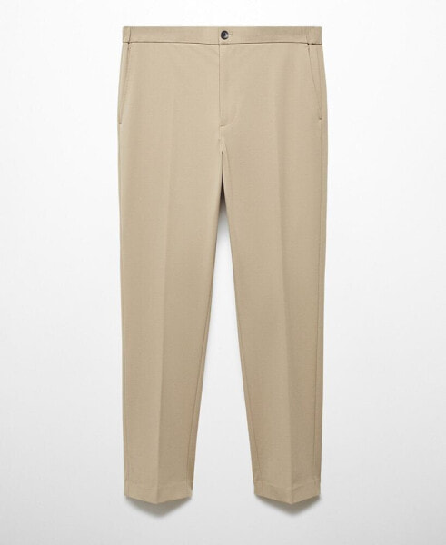 Men's Slim-Fit Cotton Suit Pants