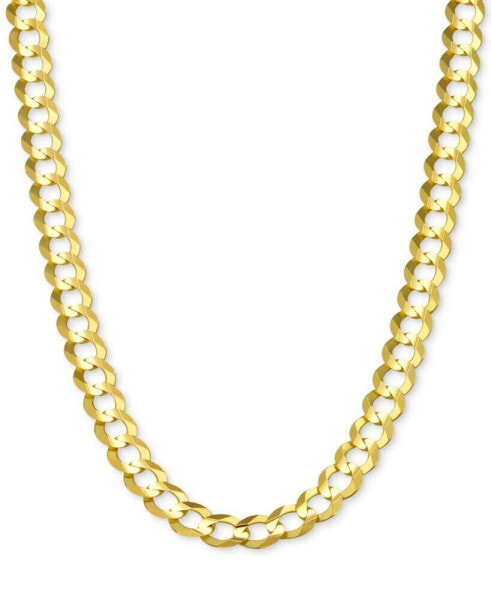 24" Open Curb Link Chain Necklace in Solid 14k Gold