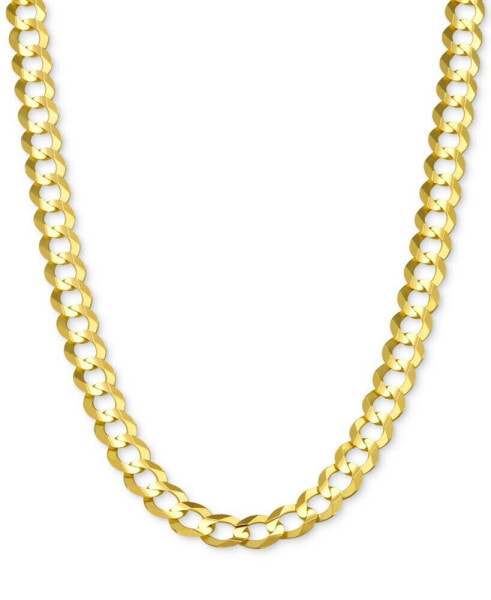 20" Open Curb Link Chain Necklace (5-3/4mm) in Solid 14k Gold