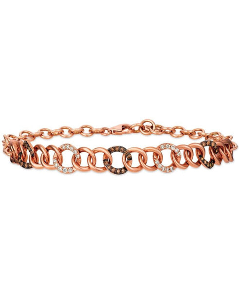 Chocolate Diamond® (1/4 ct. t.w.) & Nude Diamond™ (1/5 ct. t.w.) Link Bracelet in 14k Rose Gold