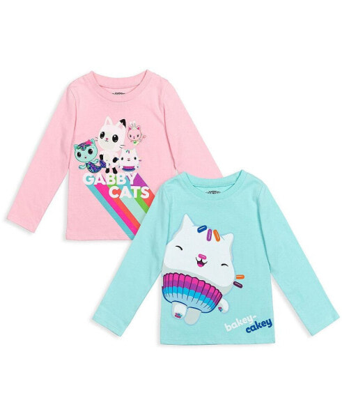 Girls MerCat Cakey Cat Kitty Fairy Pandy Paws 2 Pack T-Shirts to