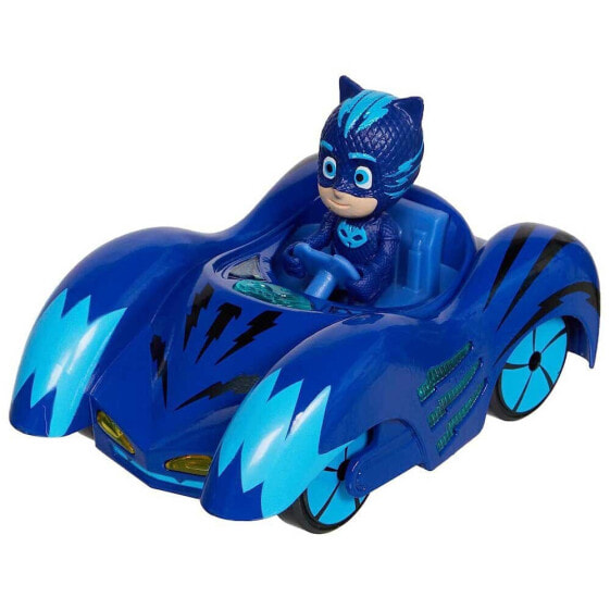 Фигурка с набором PJ Masks Gatuno с металлическим транспортным средством и огнями.