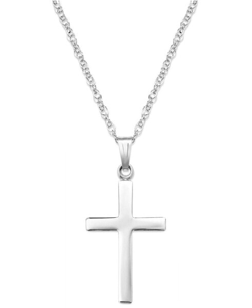 Sterling Silver Necklace, Polished Cross Pendant