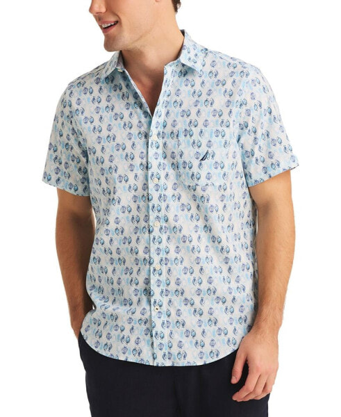 Рубашка Nautica мужская с принтом рыбы Classic-Fit Button-Down
