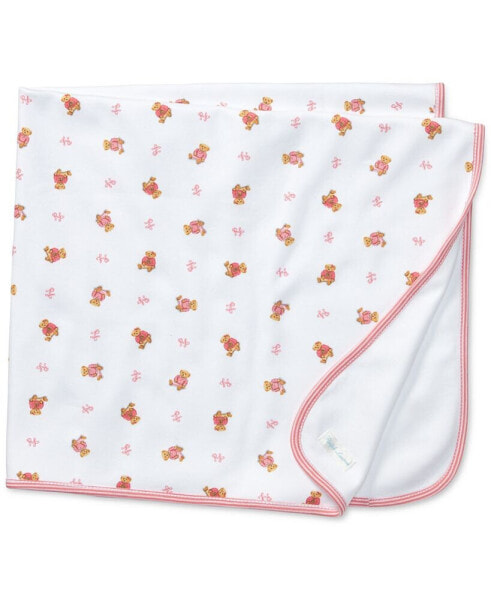 Baby Girls Reversible Polo Bear Blanket