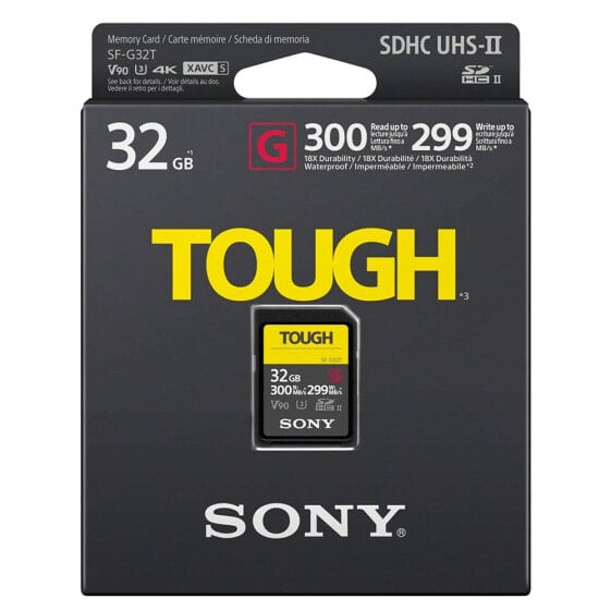 SONY SDHC G Tough Series 32GB UHS-II Class 10 U3 V90 memory card