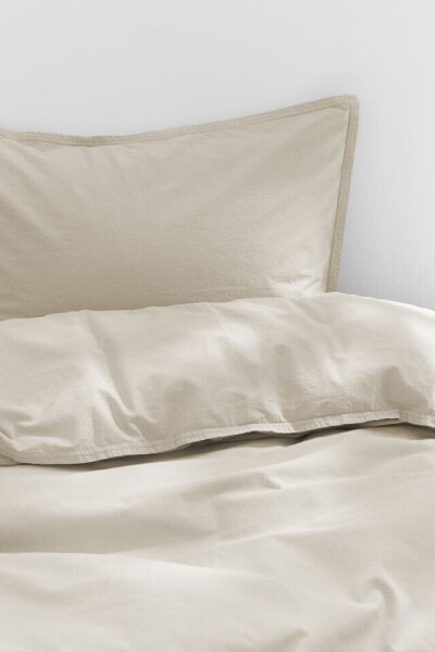 Washed Cotton Twin Duvet Cover Set