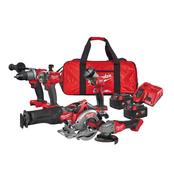 Milwaukee M18 FPP6L2-502B Power-Pack mit 2x Akku + Lader in Werkzeugtasche