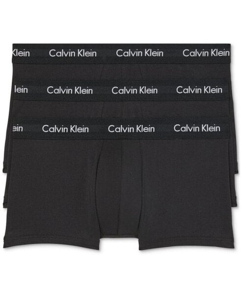 Трусы Calvin Klein мужские 3-пачка с низкой посадкой из хлопка и стрейча