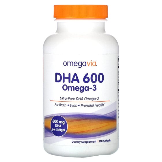 БАД для здоровья OmegaVia DHA 600, Омега-3, 120 капсул