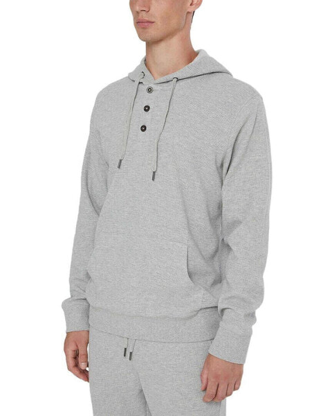 Onia Waffle Half Button Hoodie Men's