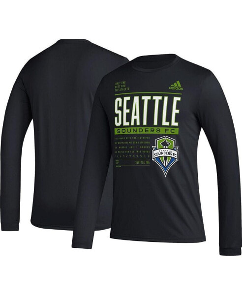 Men's Black Seattle Sounders FC Club DNA Long Sleeve AEROREADY T-shirt