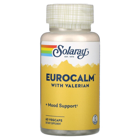 Травяной экстракт для успокоения Eurocalm с валерианой, 60 капсул - SOLARAY