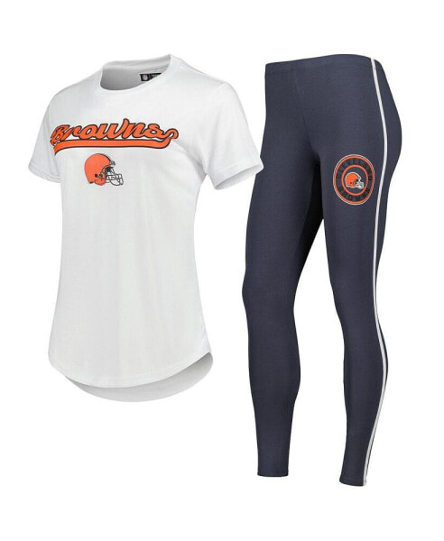 Пижама Concepts Sport женская белая, угольная "Cleveland Browns Sonata"