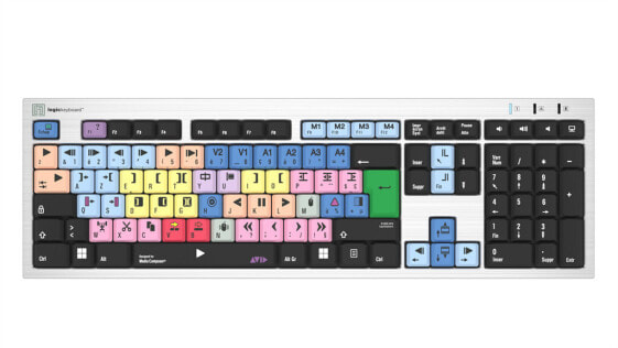 Logickeyboard LKB-MCOM4-AJPU-FR - Full-size (100%) - USB - Scissor key switch - AZERTY - Silver
