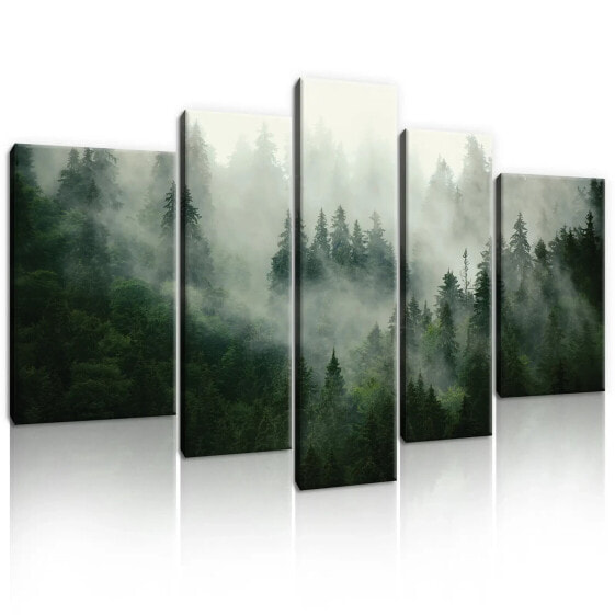 Картина на холсте Wallarena SET Лес Туман В гостиную