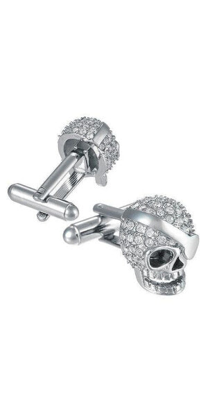 Eye Patch Skull Cufflinks with Crystal Accents