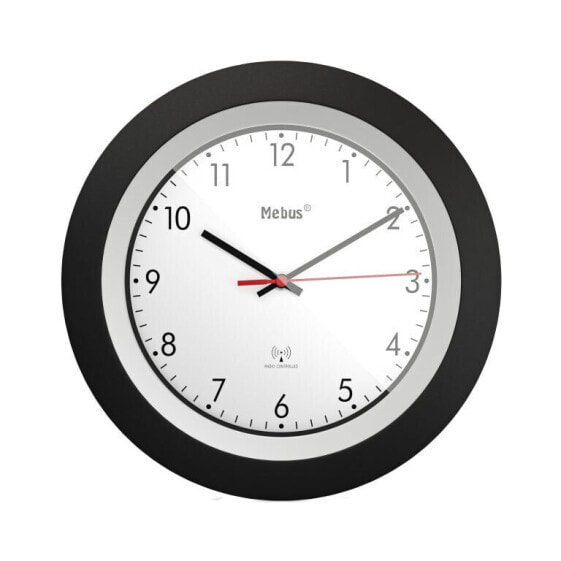 Часы настенные цифровые Mebus 19447 - Круглые - Черно-белые - Пластиковые - Современные - Батарейные