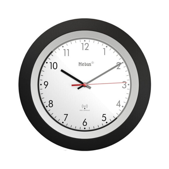 Mebus 19447 - Digital wall clock - Round - Black - White - Plastic - Modern - Battery