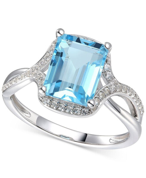 Кольцо Macy's Blue Topaz & Diamond Statement