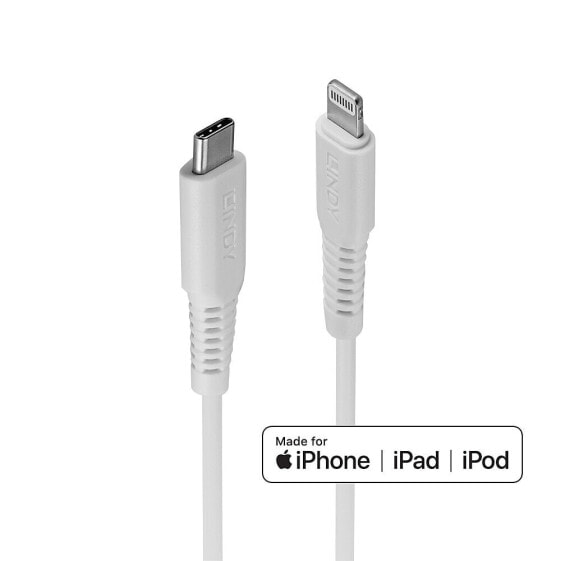 Lindy 0.5m USB C to Lightning Cable white - 0.5 m - Lightning - USB C - Male - Male - White