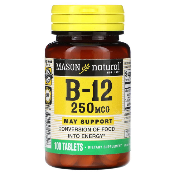 Витамины группы B Mason Natural B-12, 250 мкг, 100 таблеток