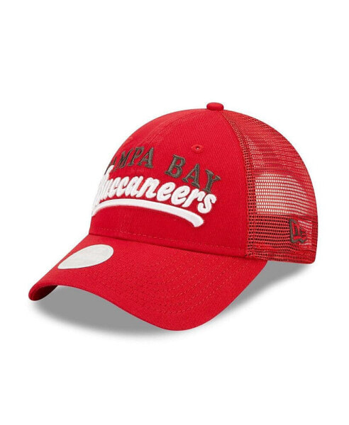 Women's Red Tampa Bay Buccaneers Team Trucker 9FORTY Snapback Hat