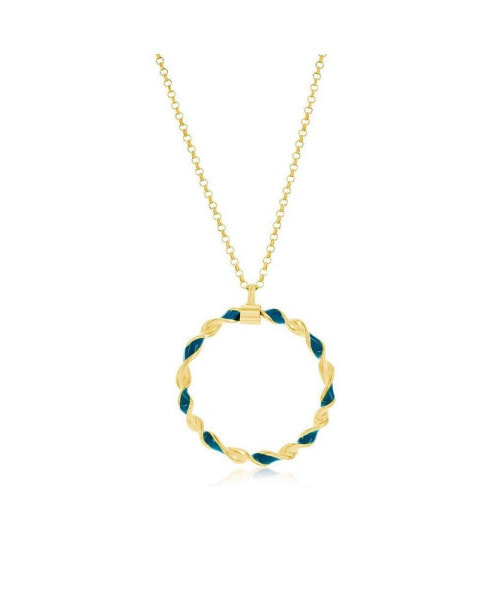 Gold Plated over sterling silver, Enamel Twisted Necklace