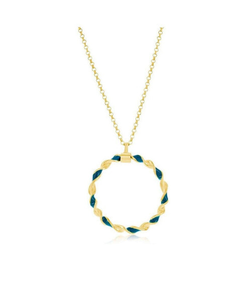 Simona gold Plated over sterling silver, Enamel Twisted Necklace