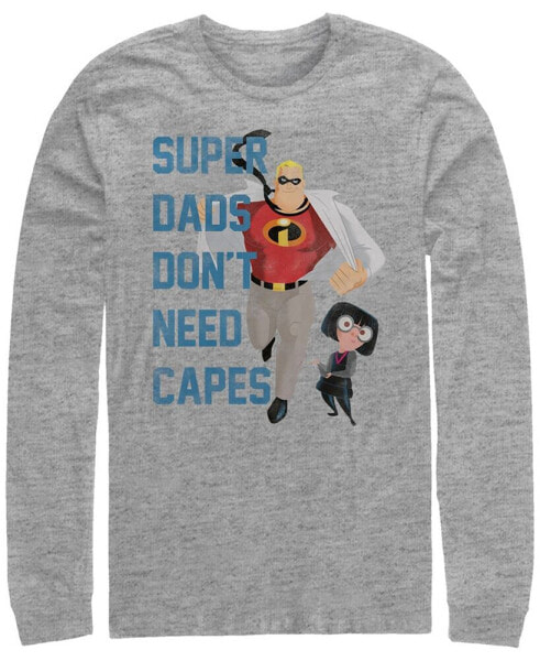 Disney Pixar Men's Incredibles Super Dads No Capes, Long Sleeve T-Shirt