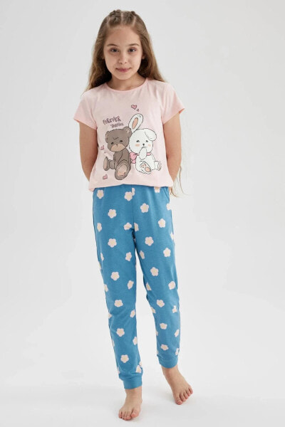 Пижама детская с короткими рукавами с принтом, Defacto A1362A823SM