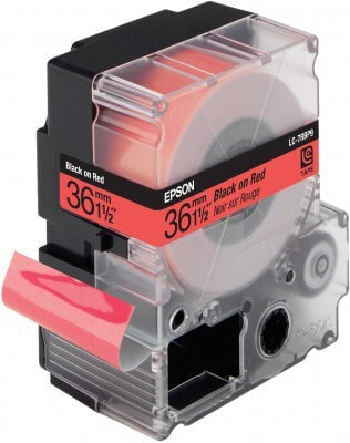 Epson Label Cartridge Pastel LC-7RBP9 Black/Red 36mm (9m) - Black on red - Thermal transfer - China - Epson - LW-900P - 3.6 cm