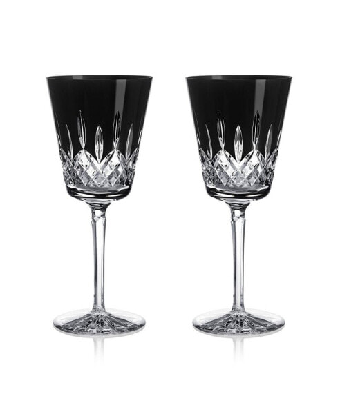 Lismore Black Large Goblet 13.5 oz, Set of 2