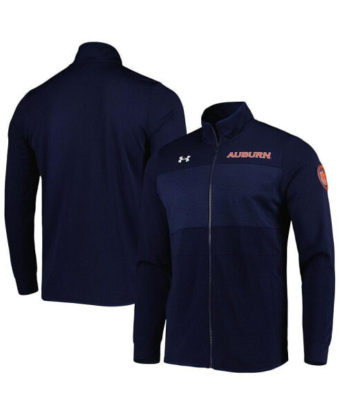 Men's Navy Auburn Tigers Knit Warm-Up Full-Zip Jacket
