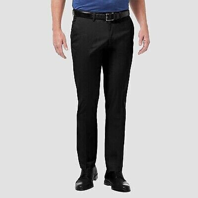 Haggar Men's Premium No Iron Slim Fit Flat Front Casual Pants - Black 29x32