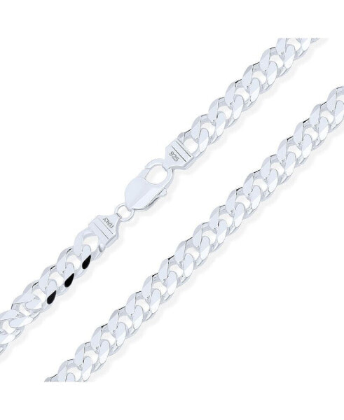 Men's Solid Strong .925 Sterling Silver 250 Gauge 8MM Miami Cuban Curb Chain Necklace For Men Nickel-Free 20 Inch