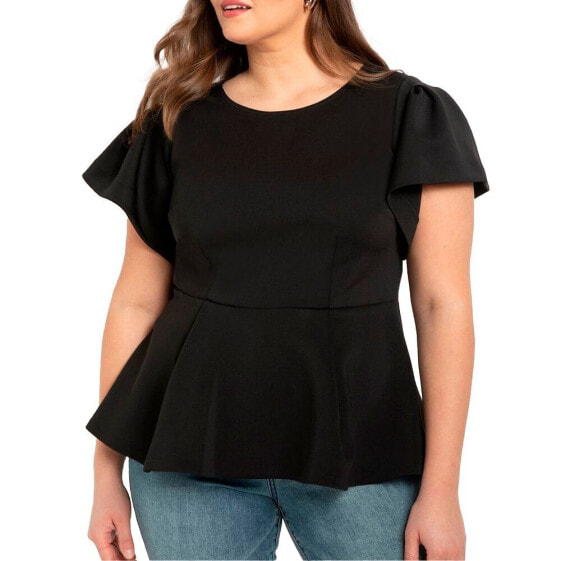 Plus Size Flare Sleeve Peplum Top