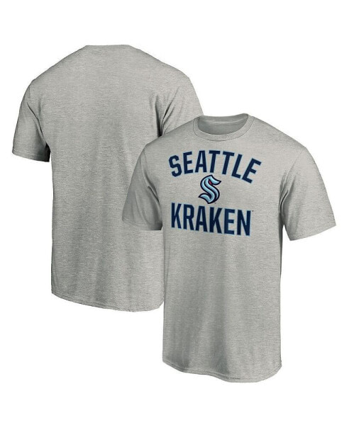Men's Heathered Gray Seattle Kraken Big and Tall Victory Arch T-shirt